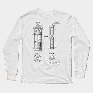 Lipstick Case Vintage Patent Hand Drawing Long Sleeve T-Shirt